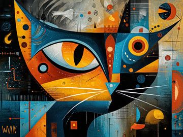 Kleurrijke Abstracte Kat van Thea