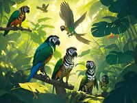 Papegaaien in de jungle