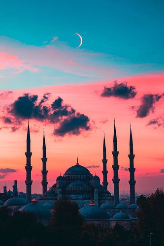 Schemering boven Istanbul