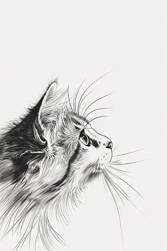 Nieuwsgierige kat - Illustratie