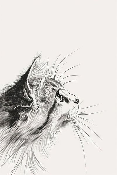 Curious cat - Illustration by Poster Art Shop