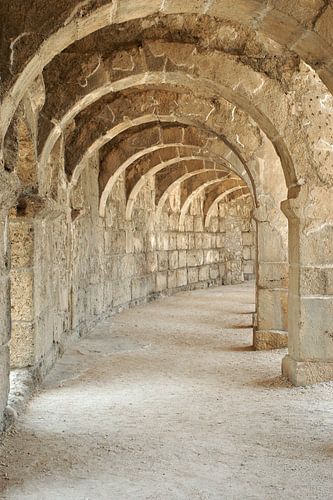 Galerie à colonnes dans le vieux théâtre