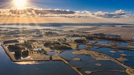 Sunrise over polder landscape North Holland by Menno Schaefer