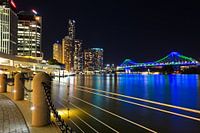 Brisbane night skyline with Story Bridge