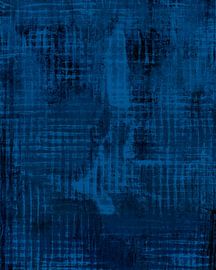 Abstract organic shapes and lines in neon blue and black by Dina Dankers