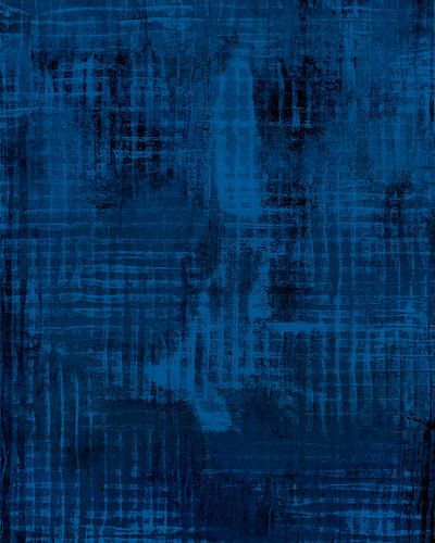 Abstracte organische vormen en lijnen in neonblauw en zwart