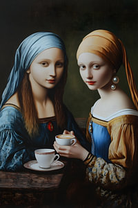Renaissance Kaffeepause zweier Ikonen