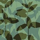 Leaves in khaki, mint, sage. Abstract botanical art. by Dina Dankers thumbnail