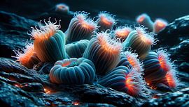 Luminous anemones on the seabed by Jonas Weinitschke
