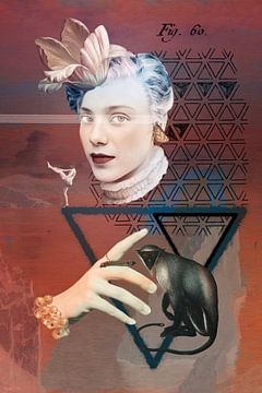 Trinity (1 of 4) rust brown, warm grey, black, petrol