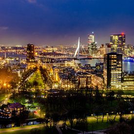 Skyline Rotterdam centrum vanaf de Euromast 