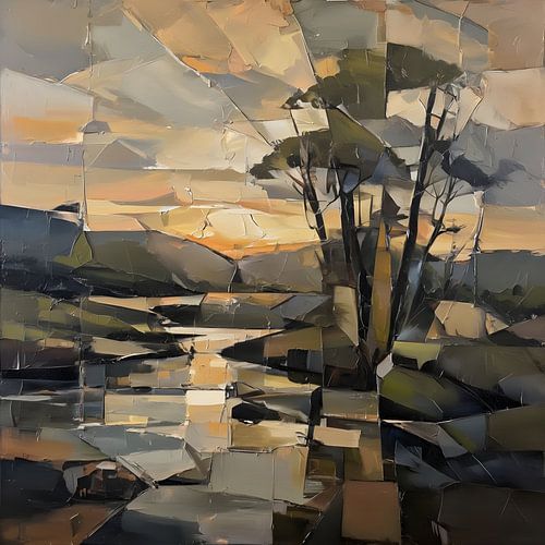 Kubisme Bomen van FoXo Art