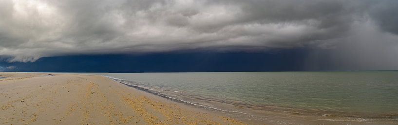 Sunrise at the beach at Texel island with a storm cloud approach by Sjoerd van der Wal Photography