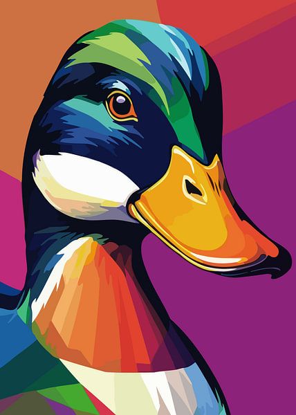 Mallard Duck Pop Art by MIROKKU