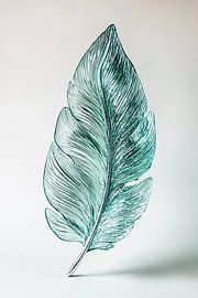 Blaugrünes Glasfederdesign von Art & Soul Creations