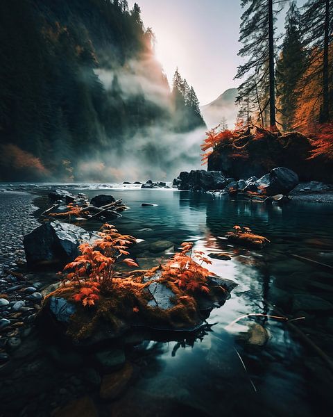 Herfst in Brits-Columbia van fernlichtsicht