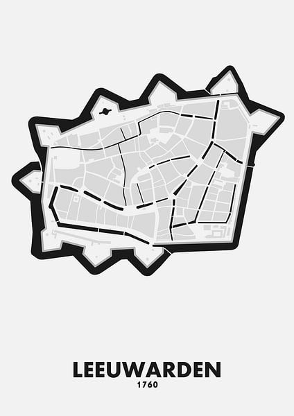 City map of Leeuwarden 1760 by STADSKAART