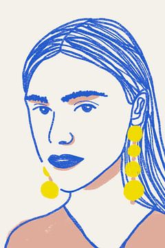 Porträt einer Frau mit Ohrringen von Studio Miloa
