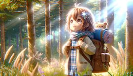 Bosavontuur in anime-stijl van artefacti