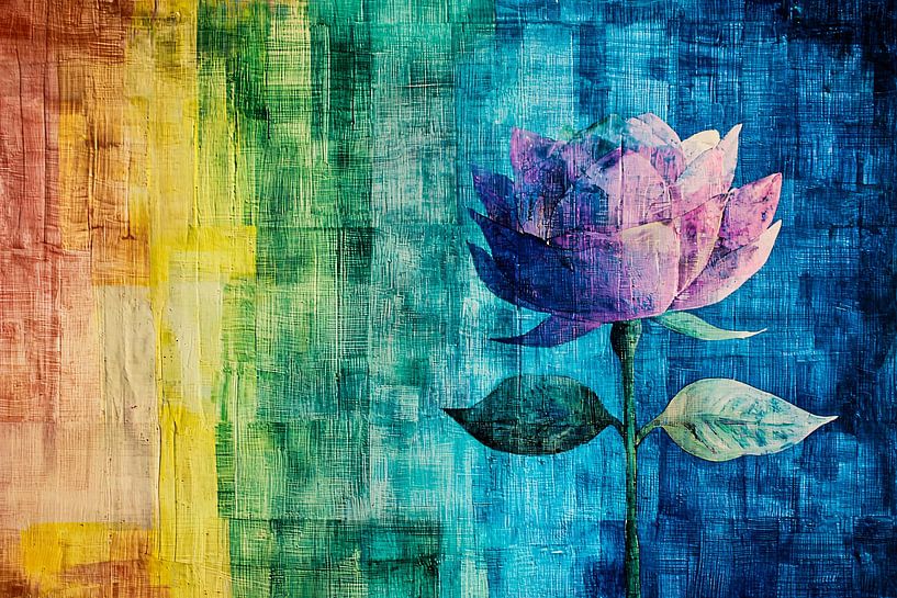 Abstracte kleurrijke lotus van Art & Soul Creations