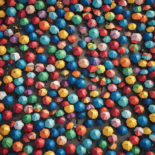 Colourful pallet of umbrellas&#039;s by Jaap van der Toorn
