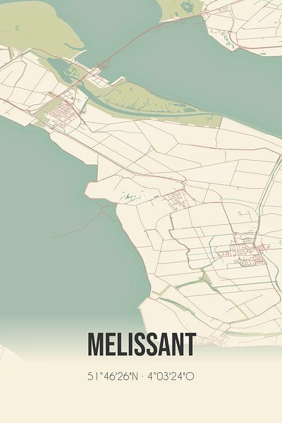 Vintage map of Melissant (South Holland) by Prints of Place