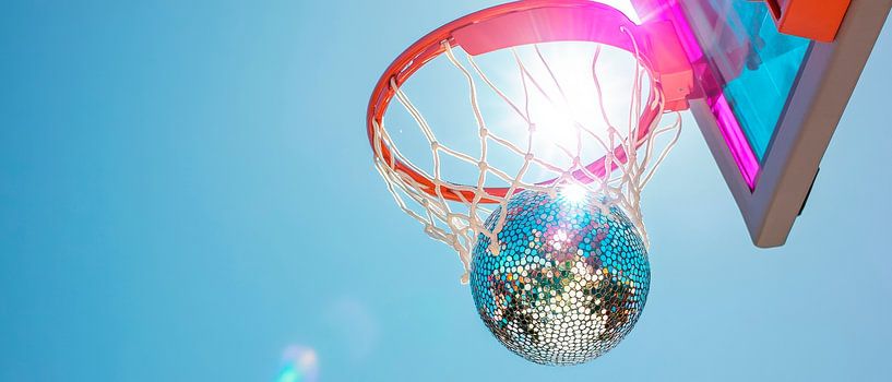 Basketballkorb mit Glitzerball von Poster Art Shop