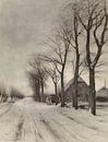 Paysage d'hiver avec une ferme sur une avenue, Louis Apol par Marieke de Koning Aperçu