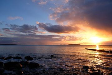 Winter avondzon van Ostsee Bilder