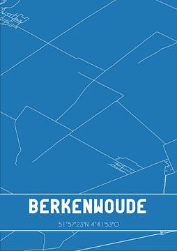 Blauwdruk | Landkaart | Berkenwoude (Zuid-Holland) van Rezona