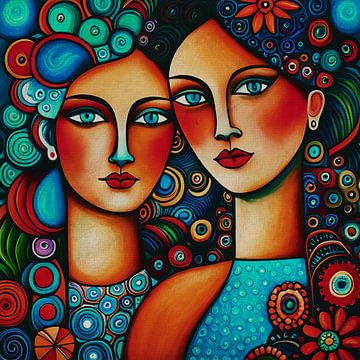 Twin sisters looking straight at you no.29 by Jan Keteleer
