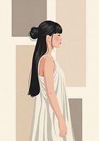Japandi Elegantie: Vrouw in zacht licht