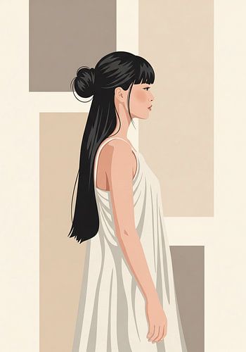 Japandi Elegance: Woman in Soft Light