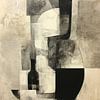 Black and White Abstract Painting - Geometric Modern Still Life by Joriali Abstract