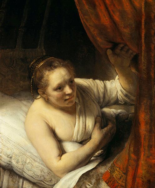 A Woman in Bed, Rembrandt van Rijn by Rembrandt van Rijn