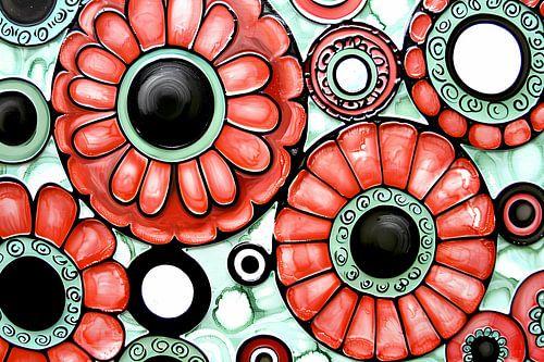 Abstracte bloemen in kleurrijke patronen