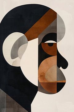 Geometrische Abstraktion des menschlichen Gesichts von De Muurdecoratie