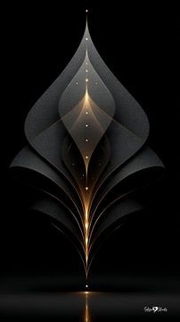 Abstraktes Schwarz mit zartem Gold