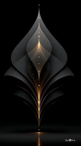 abstract zwart met zacht goud