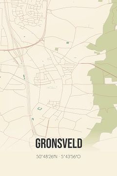 Vintage landkaart van Gronsveld (Limburg) van MijnStadsPoster