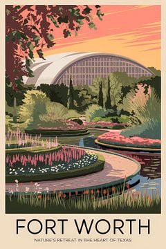Fort Worth, Texas Vintage Reisposter van Poster Art Shop