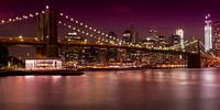 Nacht Skyline New York City van Melanie Viola thumbnail