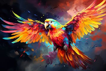 Rainbow Parrot by New Future Art Gallery