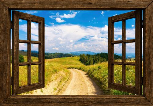 Winding path between green fields by Imperial Art House