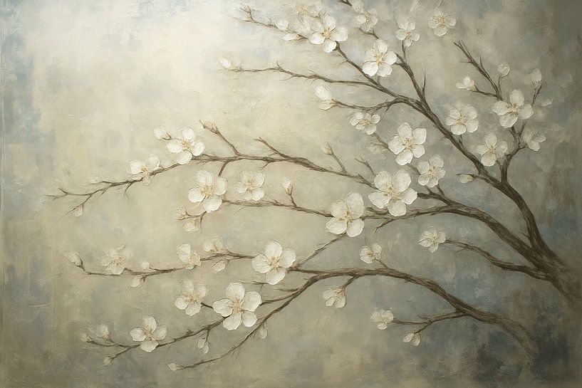 White blossom on slender branches by Imperial Art House