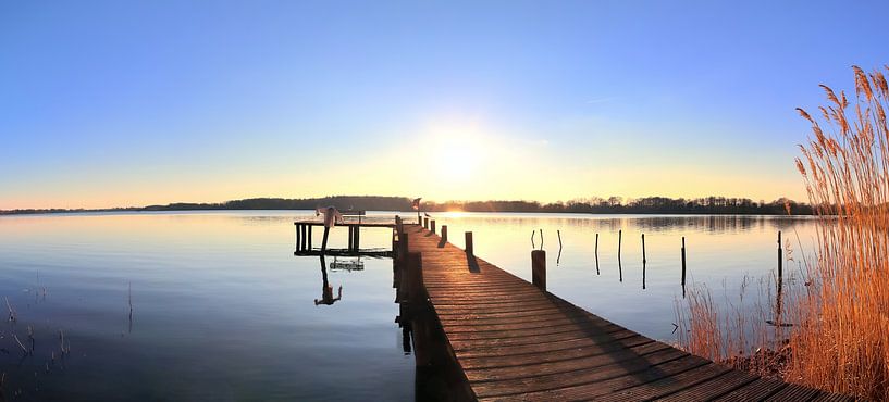 Panorama of a sunset at a lake by MPfoto71