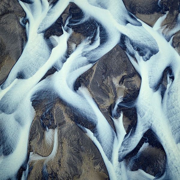 Rivierdelta Texturen van IJsland #18 van Keith Wilson Photography