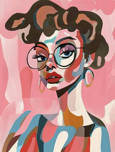 Portrait in pastel of woman