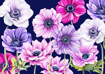 Anemones cheerfulness by Geertje Burgers