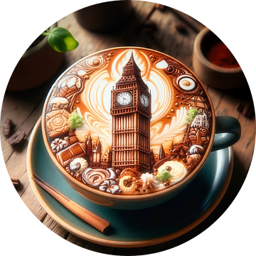 Cafe Latte Big Ben van Digital Art Nederland